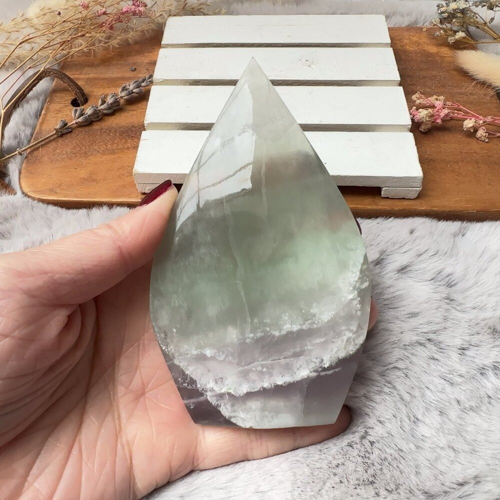 Beautiful Yttrium Fluorite Flame | Fluorite Free Form (Y4)